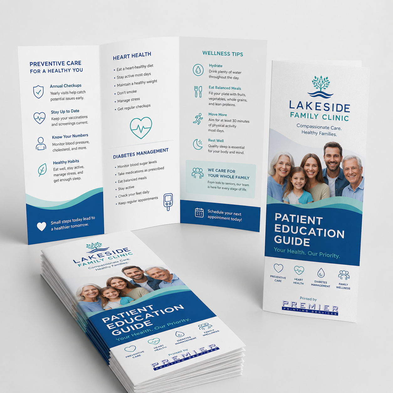Healthcare Brochures printing example from Premier Printing Services