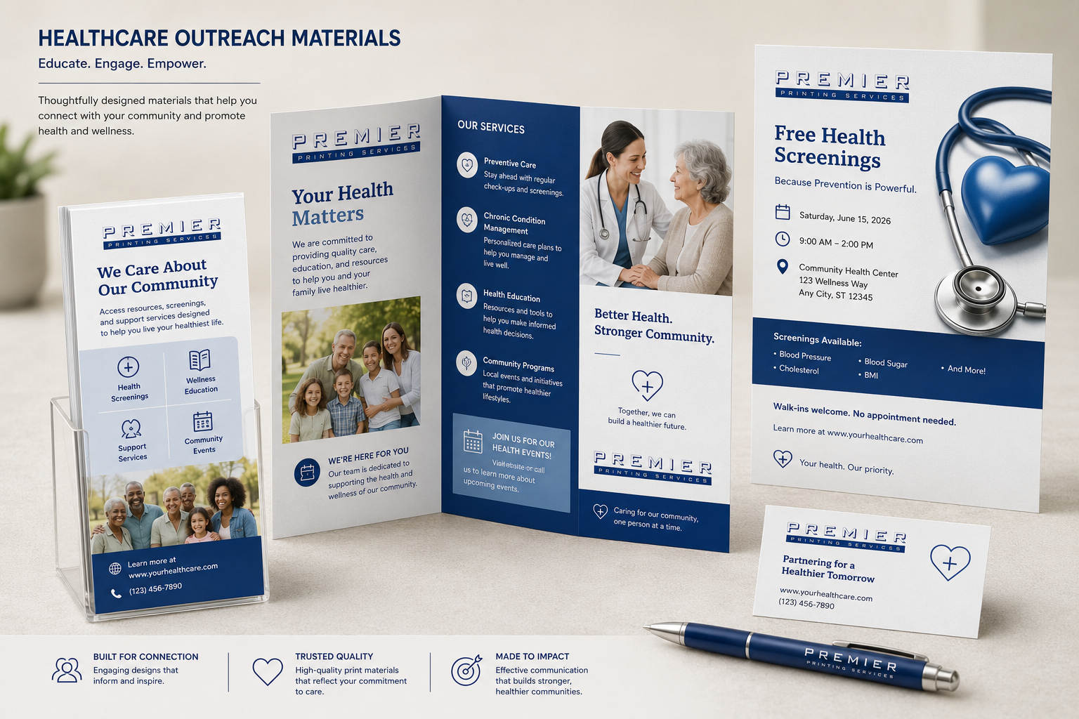 Outreach Materials printing example from Premier Printing Services