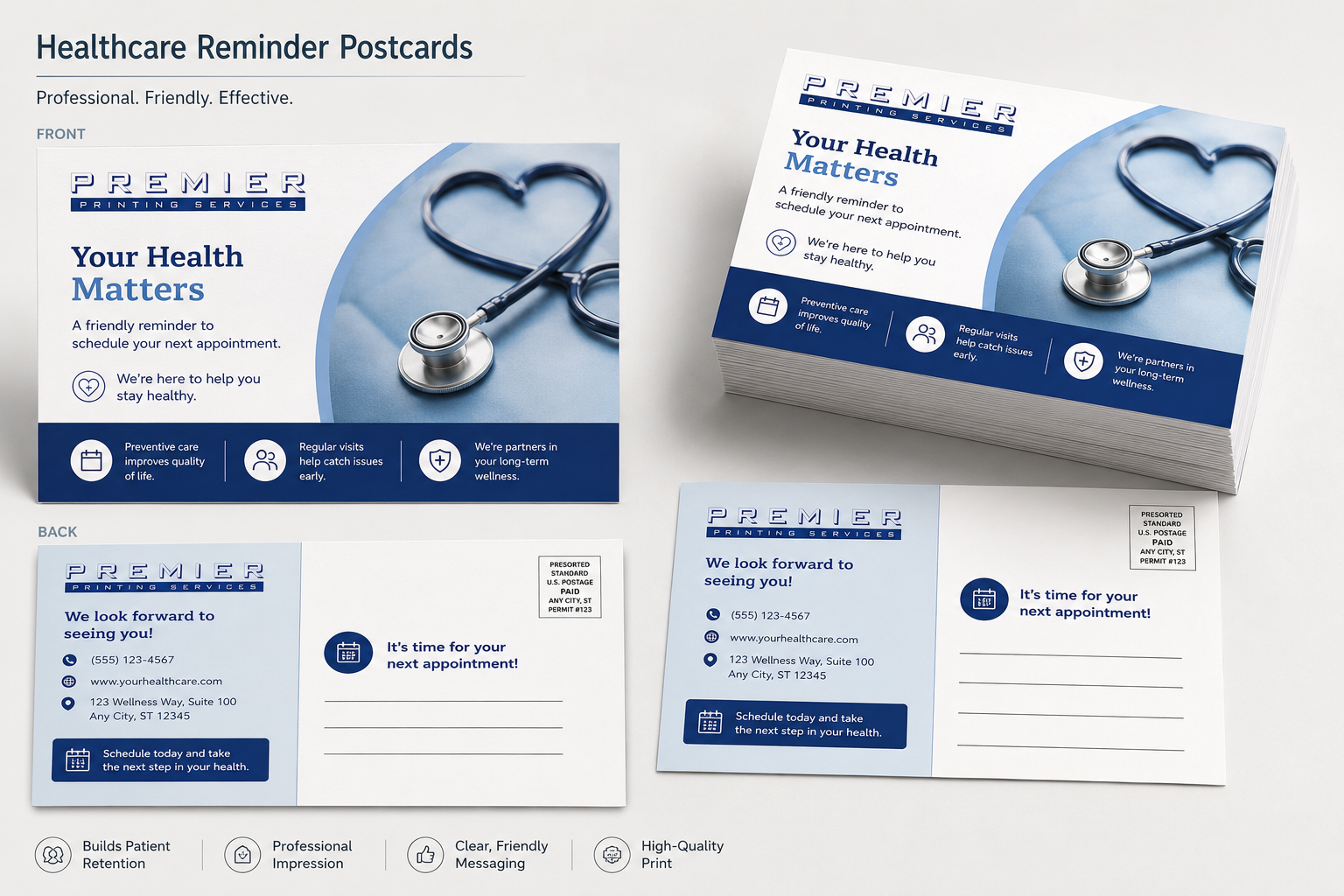 Reminder Postcards printing example from Premier Printing Services