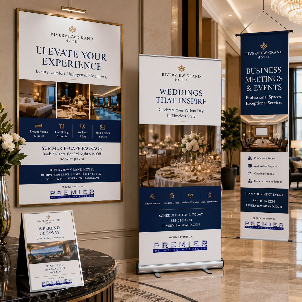 Hotel Signage printing example from Premier Printing Services