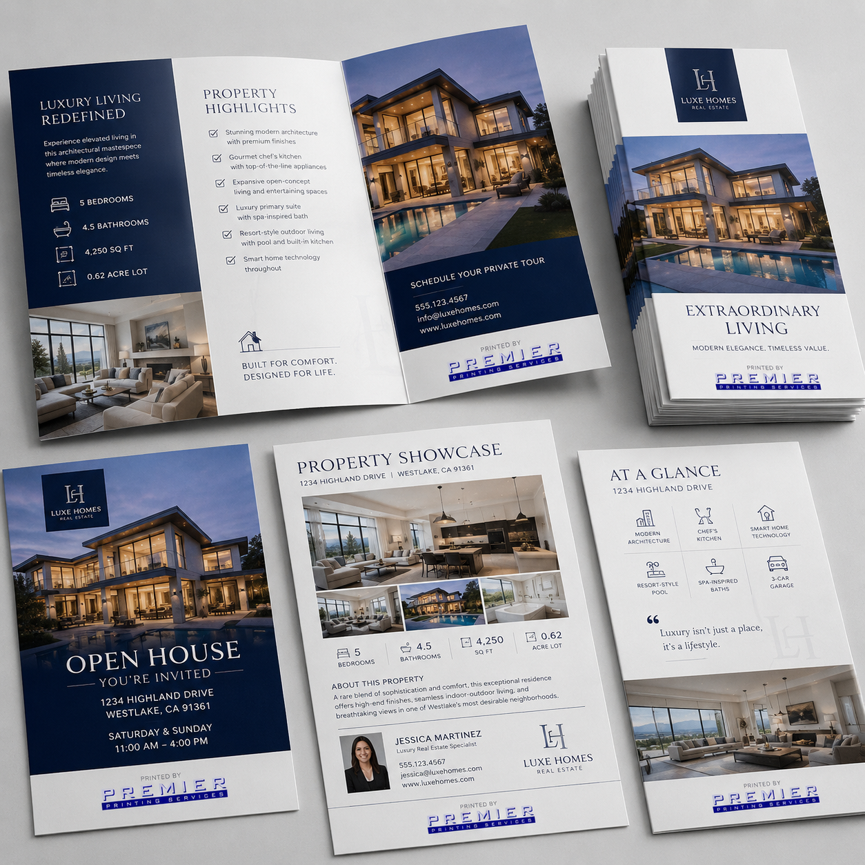Property Brochures printing example from Premier Printing Services