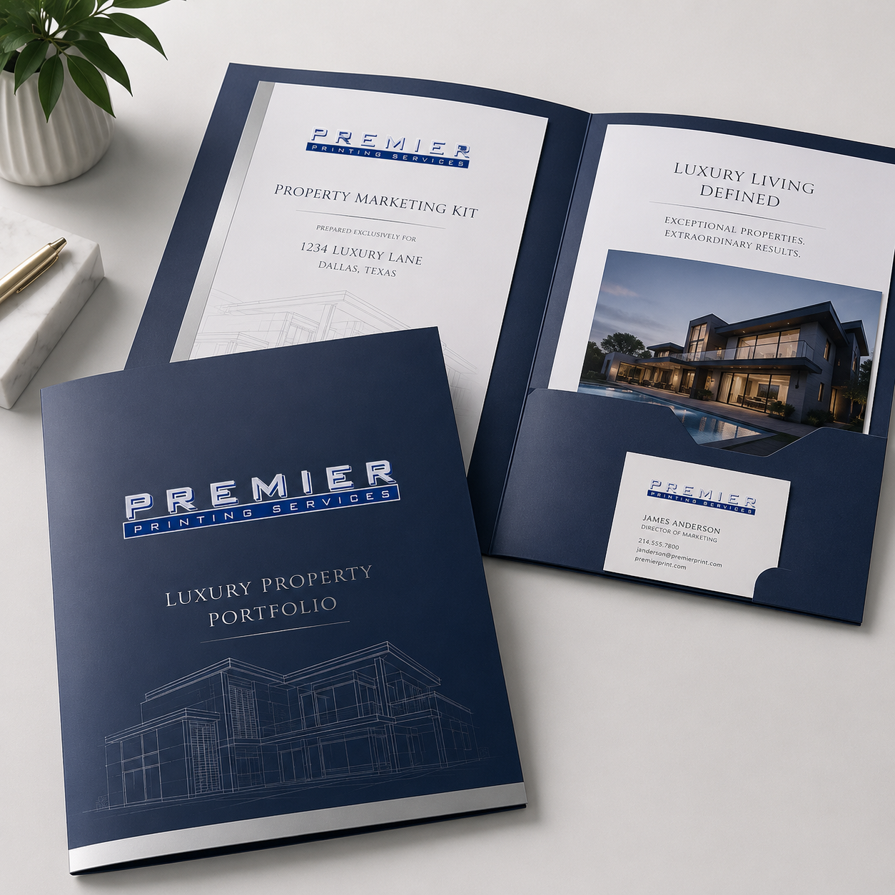 Presentation Folders printing example from Premier Printing Services