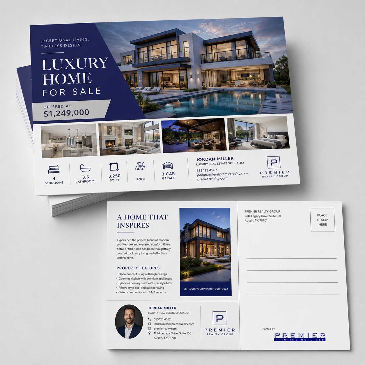Real Estate Postcards printing example from Premier Printing Services