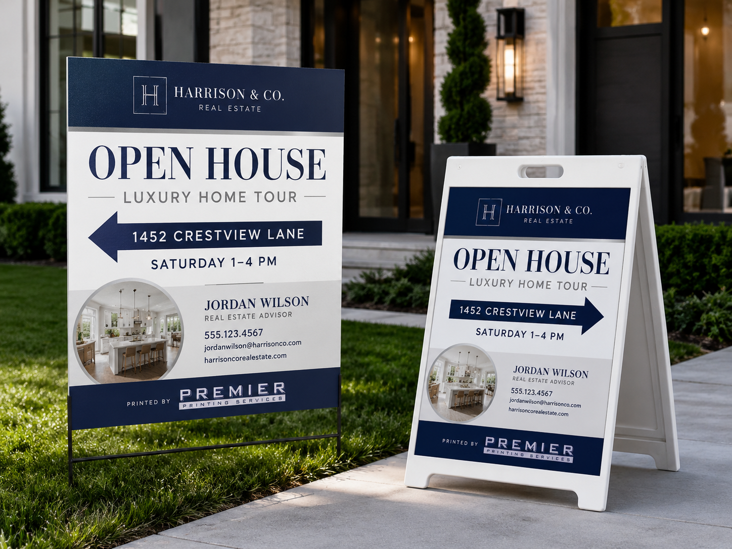 Real Estate Signage printing example from Premier Printing Services